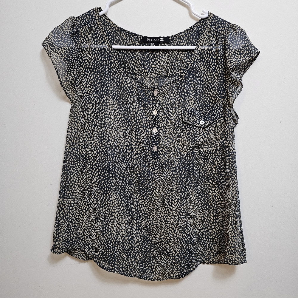Forever 21 Sheer printed blouse size small